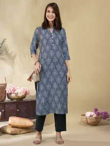 Anouk Rustic Ethnic Motifs Printed Straight Kurta