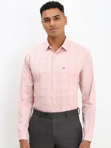 Allen Solly Men Spread Collar Tartan Checked Cotton Slim Fit Formal Shirt