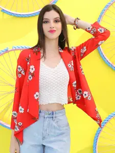 Sera Floral Printed Open Front Crop Bohemian Shrug