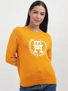 Tommy Hilfiger Women Embroidered Graphic Printed Round Neck Sweatshirt