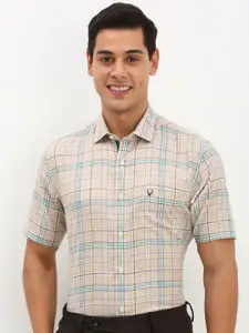 Allen Solly Men Spread Collar Tartan Checked Cotton Slim Fit Formal Shirt
