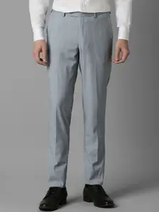 Louis Philippe Men Checked Slim Fit Formal Trousers