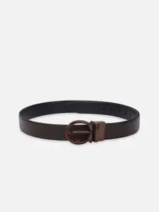 Peter England Men Textured Tang Closure Leather Reversible Formal Belt