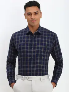 Allen Solly Men Spread Collar Tartan Checked Cotton Slim Fit Formal Shirt