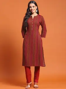 Shree Ethnic Motifs Printed Mandarin Collar Straight Kurta
