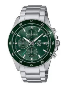 CASIO Men Dial & Stainless Steel Cuff Straps Analogue Chronograph Watch ED614