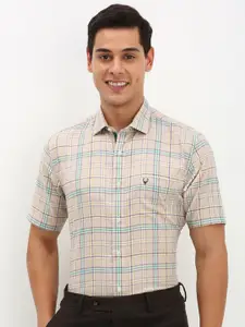 Allen Solly Men Spread Collar Tartan Checked Cotton Slim Fit Formal Shirt