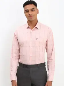 Allen Solly Men Spread Collar Tartan Checked Cotton Slim Fit Formal Shirt