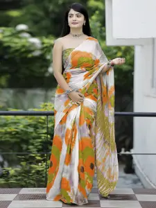 KALINI Ethnic Printed Cotton Daily Wear Saree with Matching Blouse