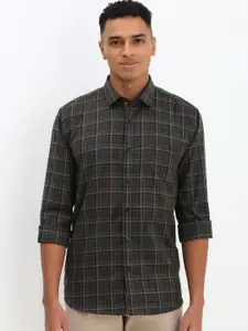 Allen Solly Men Spread Collar Tartan Checked Cotton Slim Fit Casual Shirt