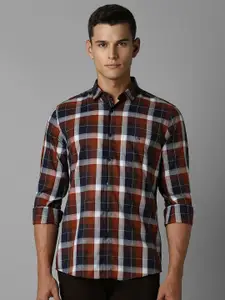 Louis Philippe Sport Men Spread Collar Tartan Checked Cotton Slim Fit Casual Shirt