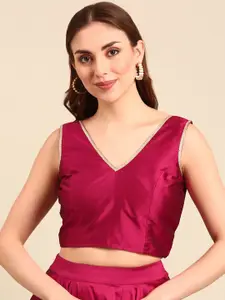 De Moza Women V Neck Sleeveless Saree Blouse