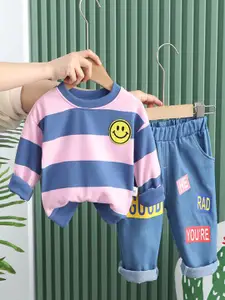 INCLUD Boys Striped T-shirt with Trousers