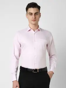 Van Heusen Men Spread Collar Solid Cotton Formal Shirt