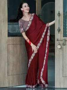 Satrani Sequinned Pure Chiffon Saree