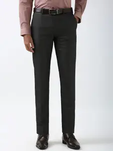 Peter England Men Printed Slim Fit Trousers