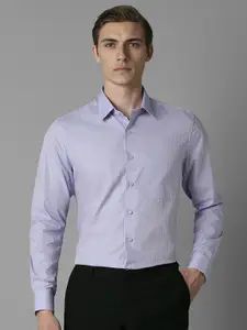 Louis Philippe Men Spread Collar Geometric Printed Cotton Slim Fit Formal Shirt