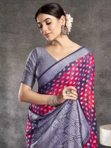 Satrani Woven Design Zari Pure Georgette Banarasi Saree