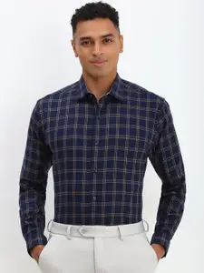 Allen Solly Men Spread Collar Tartan Checked Cotton Slim Fit Formal Shirt
