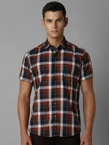 Louis Philippe Sport Men Spread Collar Tartan Checked Cotton Slim Fit Casual Shirt