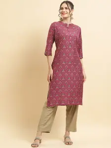Shree Geometric Printed Liva Straight Kurta