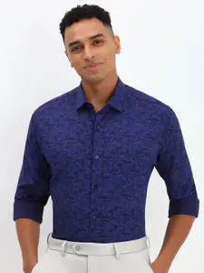 Allen Solly Men Spread Collar Floral Printed Cotton Slim Fit Formal Shirt