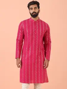KISAH Men Regular Fit Woven Design Kurta