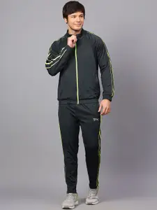 Shiv Naresh Men Striped Mock Collar Tracksuits