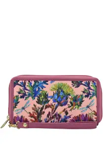 Anuschka Women Floral Printed Zip Around Wallet