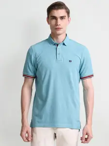 Arrow Sport Men Solid Polo Collar Cotton T-shirt