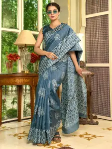 Saree mall Bagh Art Silk Block Print Sarees
