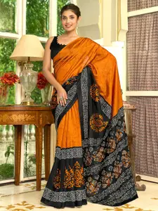 Saree mall Bagh Art Silk Block Print Sarees