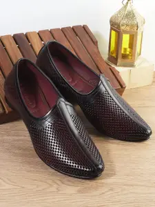 J.FONTINI Men Ethnic Leather Shoe-Style Sandals