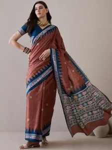 Saree mall Bagh Silk Blend Bagru Sarees