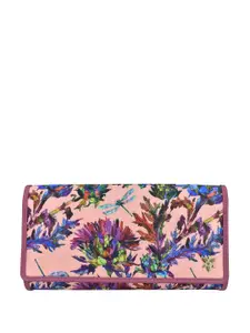 Anuschka Women Floral Printed Zip Detail Three Fold Wallet