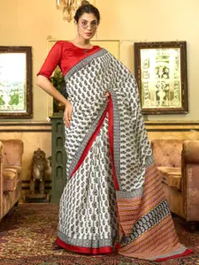 Saree mall Bagh Art Silk Block Print Sarees