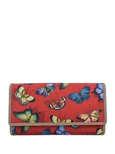 Anuschka Women Printed Zip Detail Three Fold Wallet
