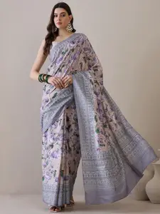 Saree mall Floral Silk Blend Bagru Sarees