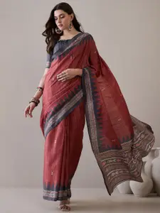 Saree mall Bagh Silk Blend Bagru Sarees