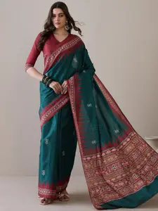 Saree mall Bagh Silk Blend Bagru Sarees