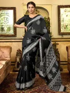 Saree mall Bagh Art Silk Block Print Sarees