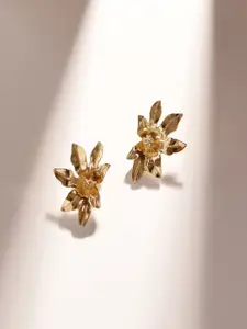 Priyaasi Gold-Plated Floral Statement Studs