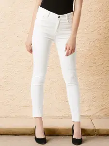 DressBerry Women's Skinny High Rise Bleached Regular Length Stretchable Denim Jeans