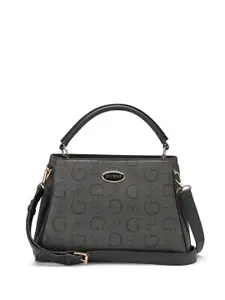 GUESS Textured Half Moon Satchel with Applique
