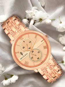 Imperious- The Royal Way Women Embellished Dial & Stainless Steel Straps Analogue Watch IMP-GOLD-1091