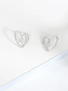 VAGHBHATT Heart Shaped Studs Earrings