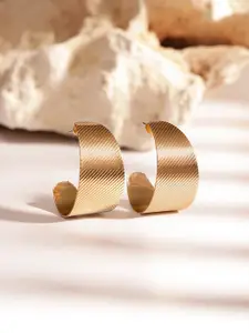 Priyaasi Gold-Plated Contemporary Hoop Earrings