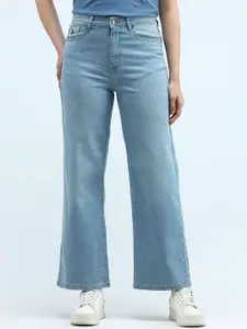 U.S. Polo Assn. Women Women Wide Leg High-Rise Light Fade Stretchable Jeans