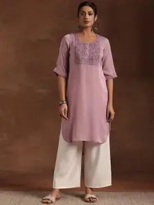 Libas Floral Embroidered Straight Kurta