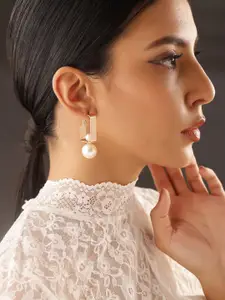 Priyaasi Pearls Studded Drop Earrings